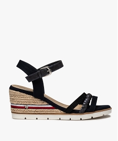 GEMO Sandales femme à talon compensé fantaisie - Tom Tailor Bleu