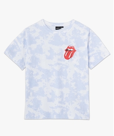 tee-shirt femme imprime a manches courtes- the rolling stones blancG229201_4