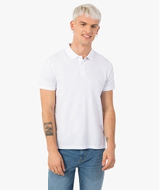 GEMO Polo homme à manches courtes en maille piquée Blanc