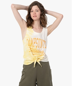 GEMO Débardeur femme avec inscription XXL – Camps United Jaune