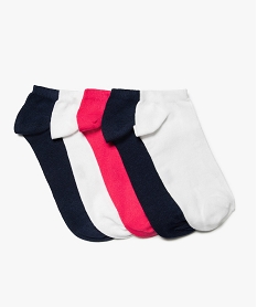 GEMO Chaussettes femme ultra courtes unies (lot de 5) Multicolore