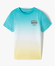tee-shirt garcon a manches courtes degrade de couleurs vertG232401_1