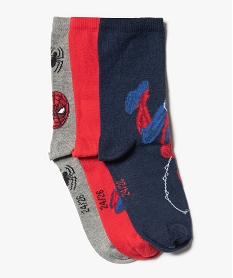 GEMO Chaussettes garçon tige haute imprimées - Spiderman (lot de 3) Rouge
