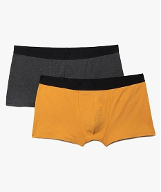 GEMO Boxer homme grande taille uni en coton biologique (lot de 2) Jaune