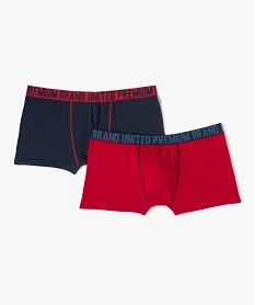 GEMO Boxer homme grande taille uni avec ceinture imprimée (lot de 2) Rouge