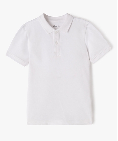 GEMO Polo à manches courtes uni garçon blanc vif