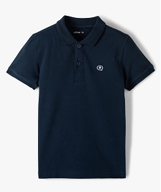 polo a manches courtes uni garcon bleu polosG236401_1