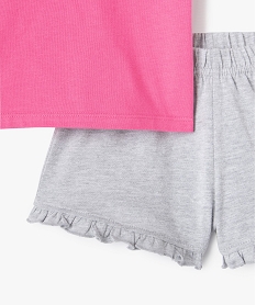 pyjashort fille imprime aux couleurs depareillees roseG237301_2