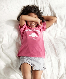 pyjashort fille imprime aux couleurs depareillees rose pyjamasG237301_4