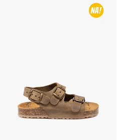 GEMO Sandales bébé garçon dessus en cuir uni - NA! kaki standard