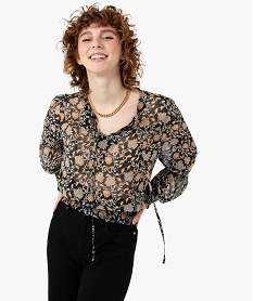 GEMO Blouse femme imprimée à manches longues Imprimé