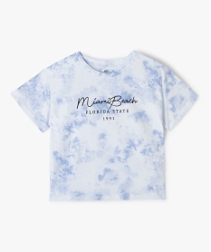 GEMO Tee-shirt fille large et court tie-and-dye Bleu