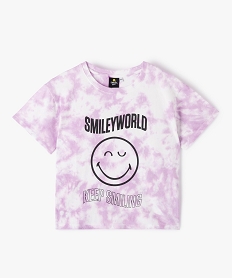 tee-shirt fille large tie-and-dye imprime - smiley world multicolore tee-shirtsG242901_1