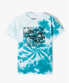 GEMO Tee-shirt garçon à manches courtes tie-and-dye coloris unique - My Hero Academia Vert