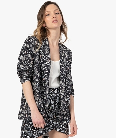 veste femme a motifs fleuris - lulucastagnette noir vestesG250601_1