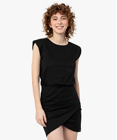 GEMO Robe femme en maille avec épaulettes - LuluCastagnette Noir