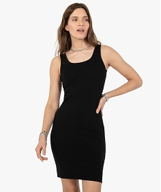 GEMO Robe femme ajustée en maille extensible Noir