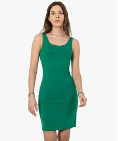 GEMO Robe femme ajustée en maille extensible Vert
