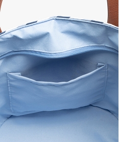 sac de plage femme en paille tressee bleuG256701_3