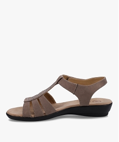 sandales femme confort en suedine avec details strass brun sandalesG258301_3