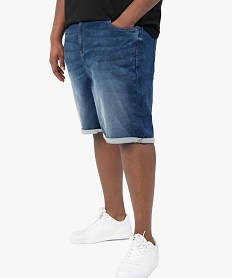 bermuda homme en denim extensible gris shorts en jeanG258401_1