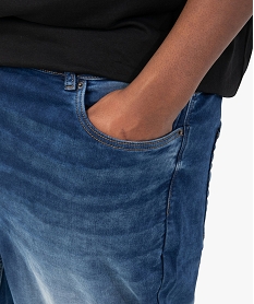 bermuda homme en denim extensible gris shorts en jeanG258401_2