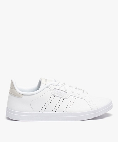 GEMO Baskets femme unies à lacets – Adidas Courtpoint Base blanc chine