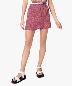 jupe short femme imprimee avec effet portefeuille imprimeG259701_1