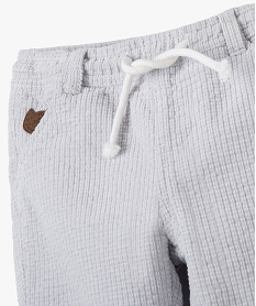 pantalon bebe garcon en velours texture entierement double gris pantalonsG263801_2
