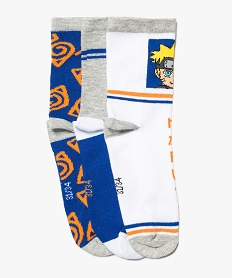 GEMO Chaussettes garçon tige haute imprimées - Naruto (lot de 3) bleu standard