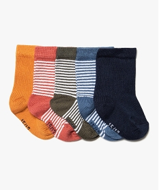 GEMO Chaussettes à rayures bébé (lot de 5) bleu standard