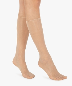 GEMO Mi-bas femme transparents  voile nude (lot de 2) - Sublim DIM beige standard