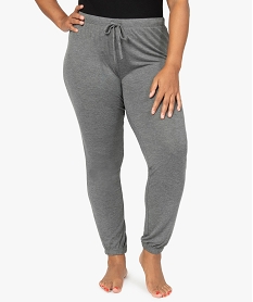 pantalon de pyjama femme grande taille resserre dans le bas gris bas de pyjamaG267201_2