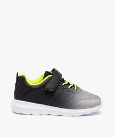 baskets garcon running en textile avec details fluo noirG268701_1