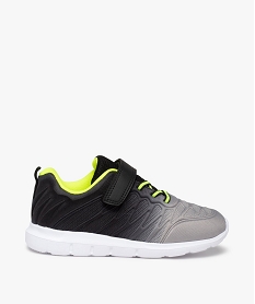 baskets garcon running en textile renforce et details fluo noir basketsG268901_1