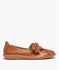 GEMO Ballerines femme confort avec fleur en relief Orange