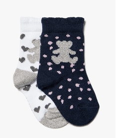 GEMO Socquettes bébé à motifs (lot de 2) – LuluCastagnette Blanc