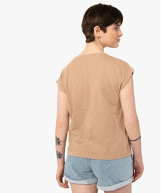 tee-shirt femme sans manches avec inscription pailletee beigeG276501_3