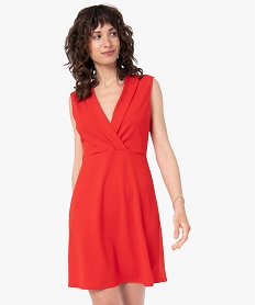 GEMO Robe femme sans manches avec dos dentelle Rouge
