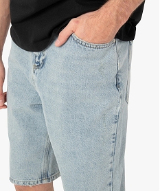 bermuda en jean pour homme effet patine bleu shorts en jeanG278101_2
