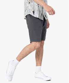 GEMO Bermuda homme avec larges poches plaquées Gris