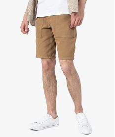 GEMO Bermuda homme avec larges poches plaquées Beige