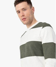sweat homme bicolore a rayures blancG279601_2