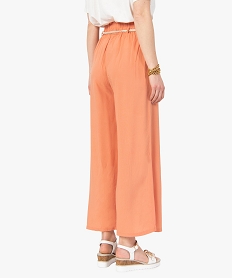 pantacourt femme coupe large avec ceinture tressee orange pantalonsG281401_3