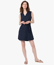 GEMO Robe femme sans manches à motifs pailletés Bleu