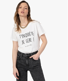 tee-shirt femme a message fantaisie - gemo x les vilaines filles beigeG282101_1