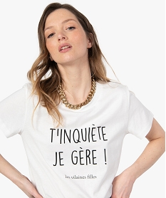 tee-shirt femme a message fantaisie - gemo x les vilaines filles beigeG282101_2