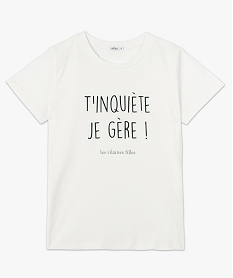 tee-shirt femme a message fantaisie - gemo x les vilaines filles beigeG282101_4