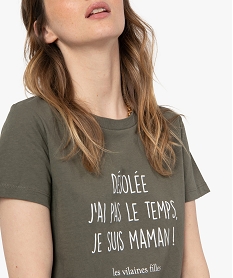 tee-shirt femme a message fantaisie - gemo x les vilaines filles vertG282401_2