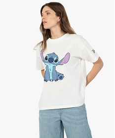 GEMO Tee-shirt femme à manches courtes Lilo et Stitch- Disney Beige
